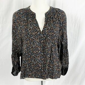 🪴 NWT Reitmans Signature Floral Print Blouse Navy Brown XL 🪴